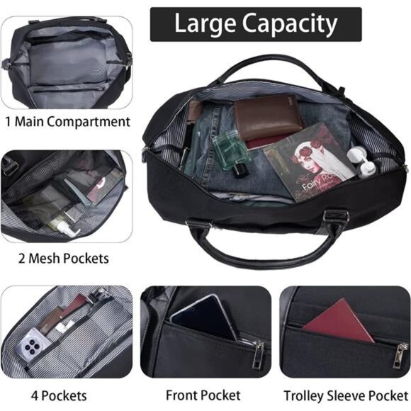 WeekenderBags For Women With ShoeCompartment LargeCapacity Travel Overnight Bags - Picture 4 of 7